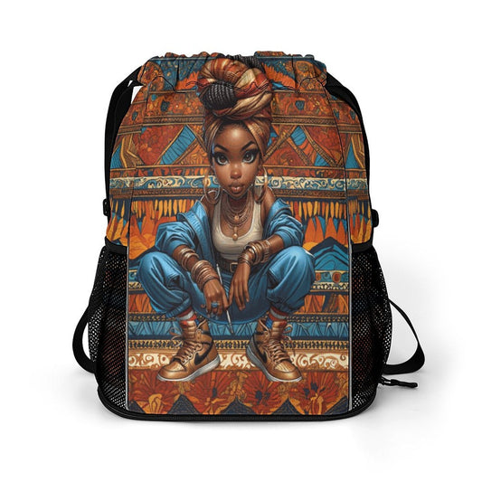 🔥 Afrocentric Drawstring Backpack – Stylish & Functional Gym Bag